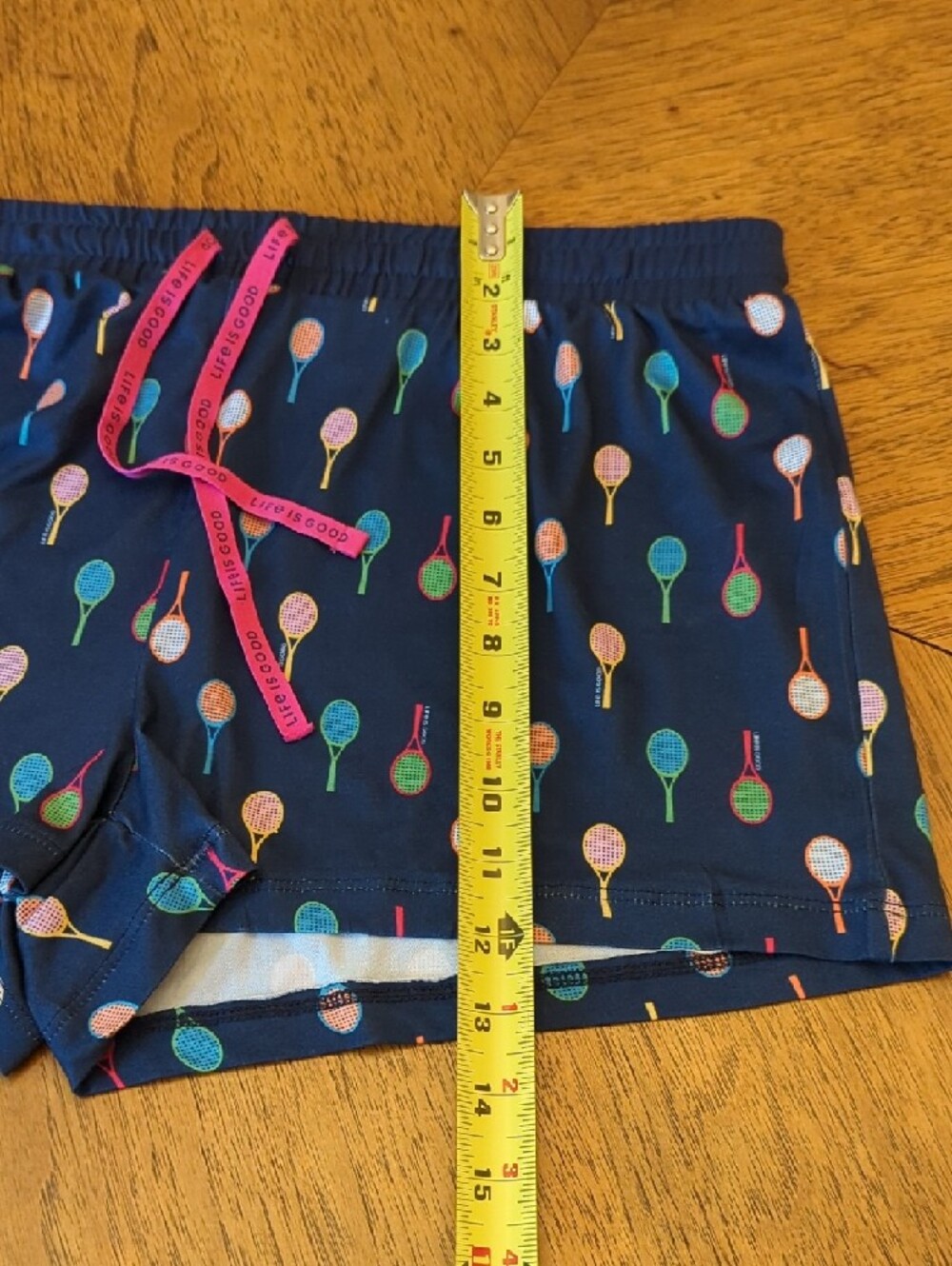Life Is Good Navy Tennis Racket Pajama Shorts - Picture 5 of 7